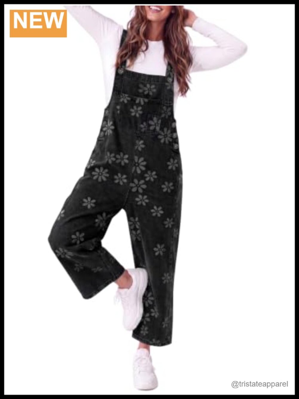 Womens Bib Overall Wide Leg Floral Romper Jumpsuit Cotton Blend